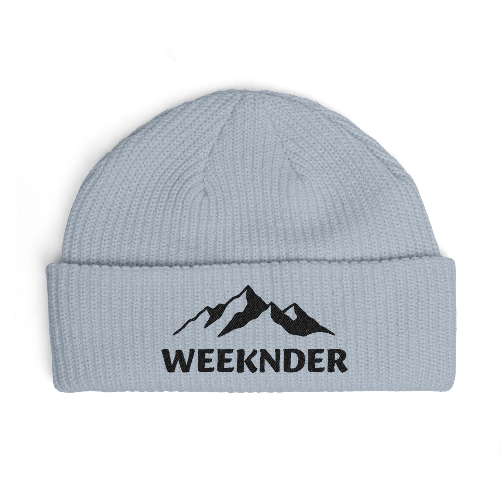 Weeknder Mountain Cuff Beanie — Embroidered Outdoor Knit Hat
